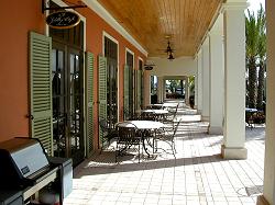 BBQ and tables at MiraBay community center Apollo Beach Fl