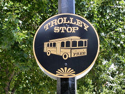 trolley stop sign Lakeland Florida