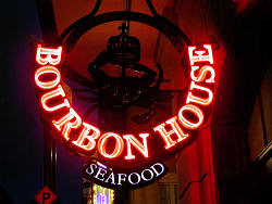 Bourbon House Seafood neon sign