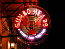 Gumbo Heads neon sign