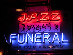Jazz Funeral neon sign