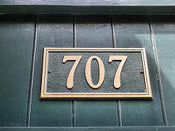 707 address on wall