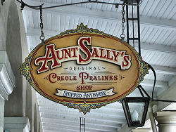 Aunt Sally's Creole Pralines Shop sign