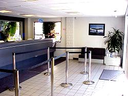 inside Thrifty car rental office