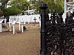 spirits outside the cemetery wall