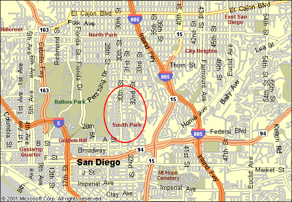 South Park and Burlingame, San Diego California