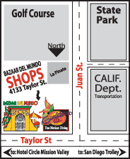 Map to Bazaar del Mundo shops